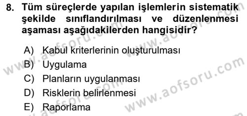Lojistik Yönetimi Dersi 2021 - 2022 Yılı Yaz Okulu Sınav Soruları 8. Soru