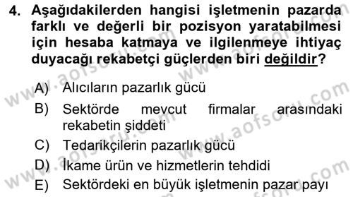 Lojistik Yönetimi Dersi 2022 - 2023 Yılı Yaz Okulu Sınav Soruları 4. Soru
