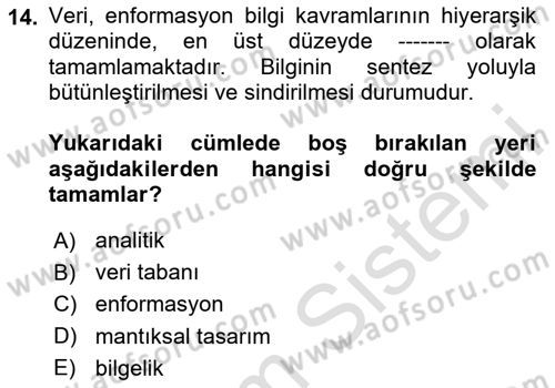 Lojistik Yönetimi Dersi 2023 - 2024 Yılı (Final) Dönem Sonu Sınav Soruları 14. Soru