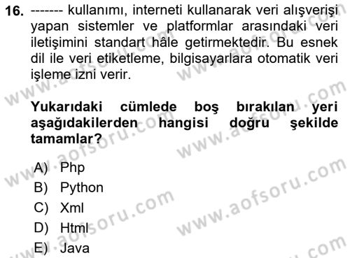 Lojistik Yönetimi Dersi 2023 - 2024 Yılı (Final) Dönem Sonu Sınav Soruları 16. Soru