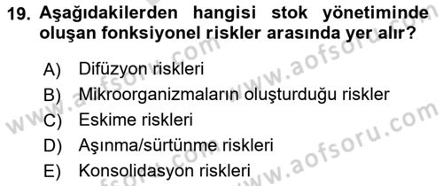 Lojistik Yönetimi Dersi 2023 - 2024 Yılı (Final) Dönem Sonu Sınav Soruları 19. Soru