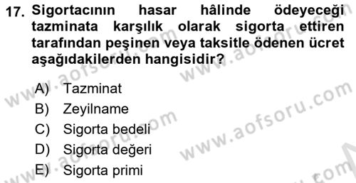 Lojistik Yönetimi Dersi 2024 - 2025 Yılı (Final) Dönem Sonu Sınav Soruları 17. Soru