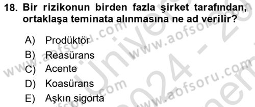 Lojistik Yönetimi Dersi 2024 - 2025 Yılı (Final) Dönem Sonu Sınav Soruları 18. Soru