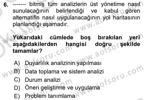 Lojistik Yönetimi Dersi 2024 - 2025 Yılı Yaz Okulu Sınav Soruları 6. Soru