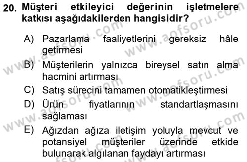 Lojistik Yönetimi Dersi 2025 - 2026 Yılı (Vize) Ara Sınav Soruları 20. Soru