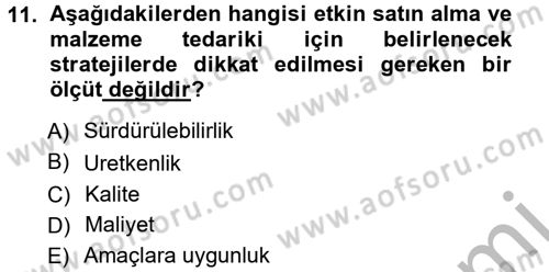 Uluslararası Lojistik Dersi 2012 - 2013 Yılı (Vize) Ara Sınav Soruları 11. Soru