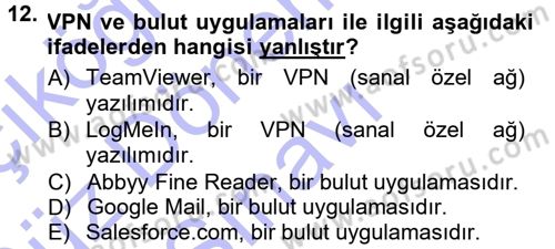 Uluslararası Lojistik Dersi 2012 - 2013 Yılı (Final) Dönem Sonu Sınav Soruları 12. Soru