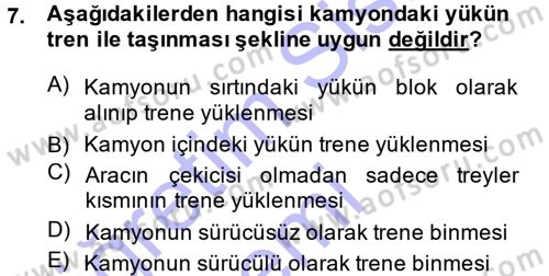 Uluslararası Lojistik Dersi 2014 - 2015 Yılı (Vize) Ara Sınav Soruları 7. Soru
