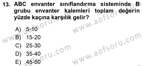 Uluslararası Lojistik Dersi Ara Sınavı Deneme Sınav Soruları 13. Soru