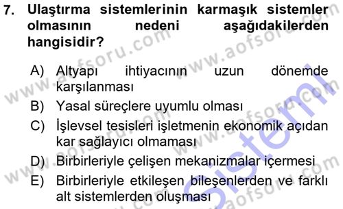 Uluslararası Lojistik Dersi Ara Sınavı Deneme Sınav Soruları 7. Soru