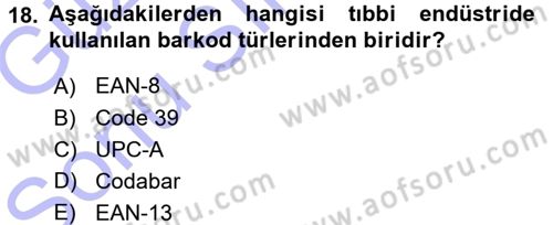 Uluslararası Lojistik Dersi 2015 - 2016 Yılı (Final) Dönem Sonu Sınav Soruları 18. Soru