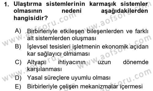Uluslararası Lojistik Dersi 2015 - 2016 Yılı Tek Ders Sınav Soruları 1. Soru