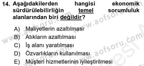 Uluslararası Lojistik Dersi 2015 - 2016 Yılı Tek Ders Sınav Soruları 14. Soru