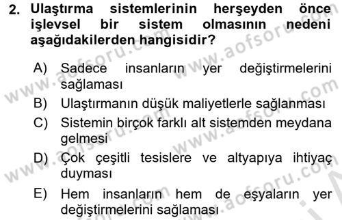 Uluslararası Lojistik Dersi Ara Sınavı Deneme Sınav Soruları 2. Soru