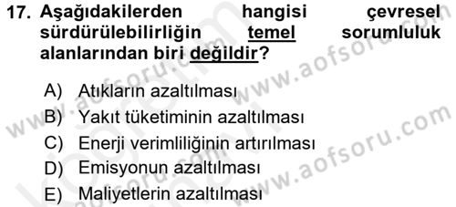 Uluslararası Lojistik Dersi 2017 - 2018 Yılı 3 Ders Sınavı 17. Soru