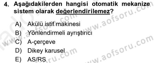 Uluslararası Lojistik Dersi 2017 - 2018 Yılı 3 Ders Sınavı 4. Soru