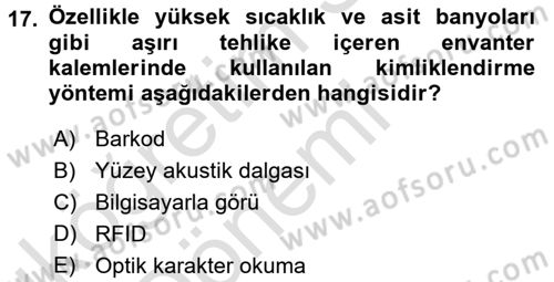 Uluslararası Lojistik Dersi Ara Sınavı Deneme Sınav Soruları 17. Soru