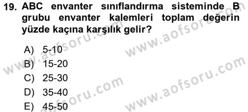 Uluslararası Lojistik Dersi 2017 - 2018 Yılı (Vize) Ara Sınav Soruları 19. Soru