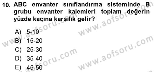 Uluslararası Lojistik Dersi 2018 - 2019 Yılı 3 Ders Sınav Soruları 10. Soru