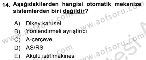 Uluslararası Lojistik Dersi 2018 - 2019 Yılı 3 Ders Sınav Soruları 14. Soru