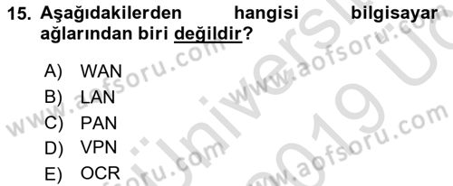 Uluslararası Lojistik Dersi 2018 - 2019 Yılı 3 Ders Sınav Soruları 15. Soru