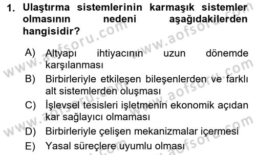 Uluslararası Lojistik Dersi Ara Sınavı Deneme Sınav Soruları 1. Soru