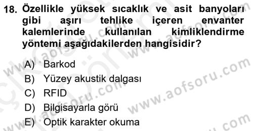 Uluslararası Lojistik Dersi Ara Sınavı Deneme Sınav Soruları 18. Soru