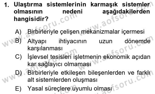 Uluslararası Lojistik Dersi Ara Sınavı Deneme Sınav Soruları 1. Soru