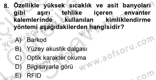 Uluslararası Lojistik Dersi 2020 - 2021 Yılı Yaz Okulu Sınav Soruları 8. Soru