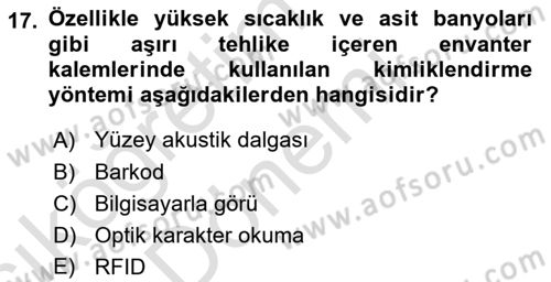Uluslararası Lojistik Dersi Ara Sınavı Deneme Sınav Soruları 17. Soru