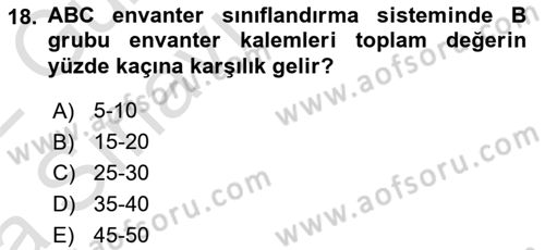 Uluslararası Lojistik Dersi 2021 - 2022 Yılı (Vize) Ara Sınav Soruları 18. Soru