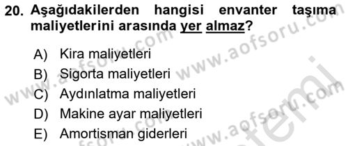 Uluslararası Lojistik Dersi 2022 - 2023 Yılı (Vize) Ara Sınav Soruları 20. Soru