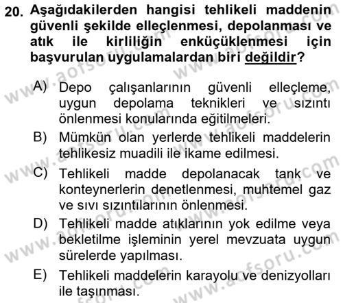 Uluslararası Lojistik Dersi 2022 - 2023 Yılı Yaz Okulu Sınav Soruları 20. Soru