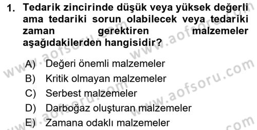 Uluslararası Lojistik Dersi 2023 - 2024 Yılı (Final) Dönem Sonu Sınav Soruları 1. Soru