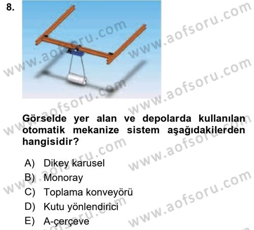 Uluslararası Lojistik Dersi 2023 - 2024 Yılı (Final) Dönem Sonu Sınavı 8. Soru