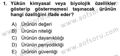 Uluslararası Lojistik Dersi 2023 - 2024 Yılı Yaz Okulu Sınav Soruları 1. Soru