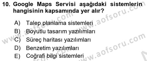 Uluslararası Lojistik Dersi 2023 - 2024 Yılı Yaz Okulu Sınav Soruları 10. Soru