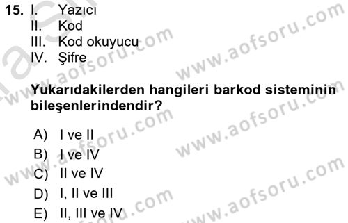 Uluslararası Lojistik Dersi 2024 - 2025 Yılı (Vize) Ara Sınav Soruları 15. Soru