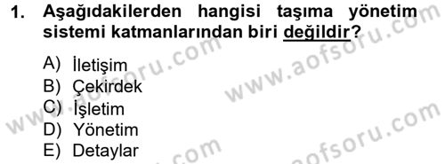 Lojistikte Teknoloji Kullanımı Dersi 2012 - 2013 Yılı (Vize) Ara Sınav Soruları 1. Soru