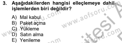 Lojistikte Teknoloji Kullanımı Dersi 2012 - 2013 Yılı (Vize) Ara Sınav Soruları 3. Soru