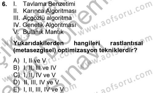 Lojistikte Teknoloji Kullanımı Dersi 2012 - 2013 Yılı (Final) Dönem Sonu Sınav Soruları 6. Soru