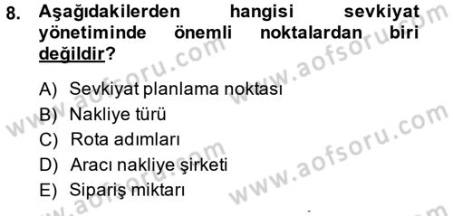 Lojistikte Teknoloji Kullanımı Dersi 2013 - 2014 Yılı (Final) Dönem Sonu Sınav Soruları 8. Soru
