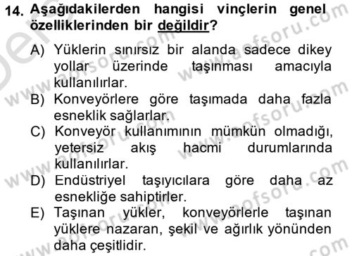 Lojistikte Teknoloji Kullanımı Dersi 2013 - 2014 Yılı Tek Ders Sınav Soruları 14. Soru