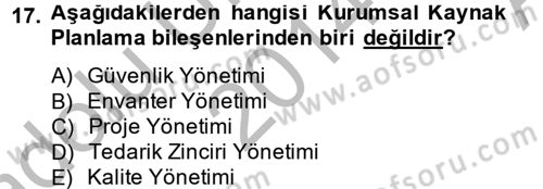 Lojistikte Teknoloji Kullanımı Dersi 2014 - 2015 Yılı (Vize) Ara Sınav Soruları 17. Soru