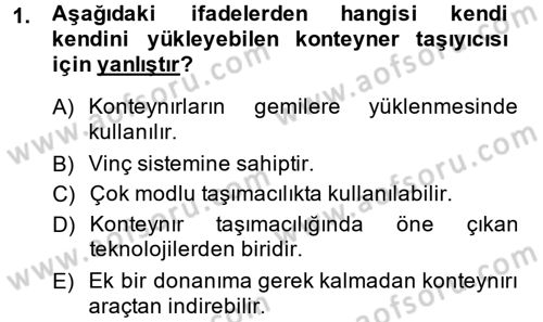 Lojistikte Teknoloji Kullanımı Dersi 2014 - 2015 Yılı Tek Ders Sınav Soruları 1. Soru