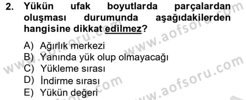Lojistikte Teknoloji Kullanımı Dersi 2014 - 2015 Yılı Tek Ders Sınav Soruları 2. Soru