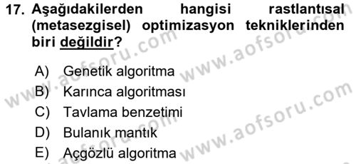 Lojistikte Teknoloji Kullanımı Dersi 2015 - 2016 Yılı (Final) Dönem Sonu Sınav Soruları 17. Soru