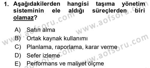 Lojistikte Teknoloji Kullanımı Dersi 2015 - 2016 Yılı Tek Ders Sınav Soruları 1. Soru