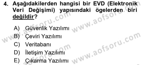 Lojistikte Teknoloji Kullanımı Dersi 2015 - 2016 Yılı Tek Ders Sınav Soruları 4. Soru