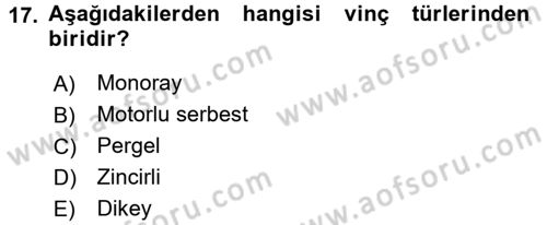 Lojistikte Teknoloji Kullanımı Dersi 2016 - 2017 Yılı 3 Ders Sınav Soruları 17. Soru